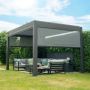 Proteus Slate Grey Aluminium Pergola 3m Privacy Screen