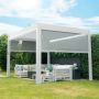 Proteus Pebble Grey Aluminium Pergola 3m Privacy Screen