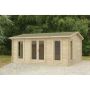Rushock Log Cabin - 24kg Polyester Felt No Underlay Double Glazed - 5000mm x 4000mm