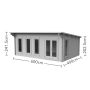 Wolverley Log Cabin - 34kg Polyester Felt Plus Underlay Double Glazed - 6000mm x 4000mm