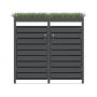 Ecoscape Double Bin Store with Planter - 1320mm x 800mm x 1240mm Charcoal