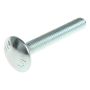 M6 x 50mm - Coach Bolt with Nut Grade 4.6 DIN 603 - BZP - Bag of 90