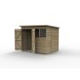Forest Garden Shiplap Pent Shed - 2 Window Double Door - 8' x 6'