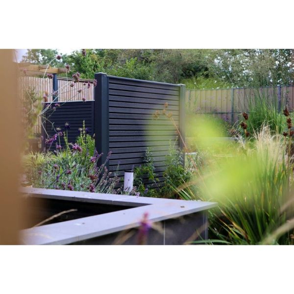 Durapost Urban Slatted Composite Fencing Board - 1830mm Grey - Pack of 2