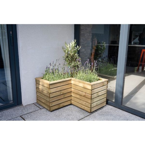 Linear Corner Wooden Planter - 800mm x 800mm