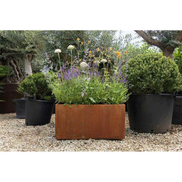 Corten Steel Trough Planter - 1200mm x 400mm x 400mm