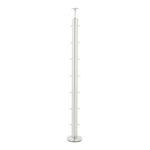 Stainless Steel Balustrade Mid Post Fully Assembled with Eye Bolts - 972mm Height x 48.3mm Diameter