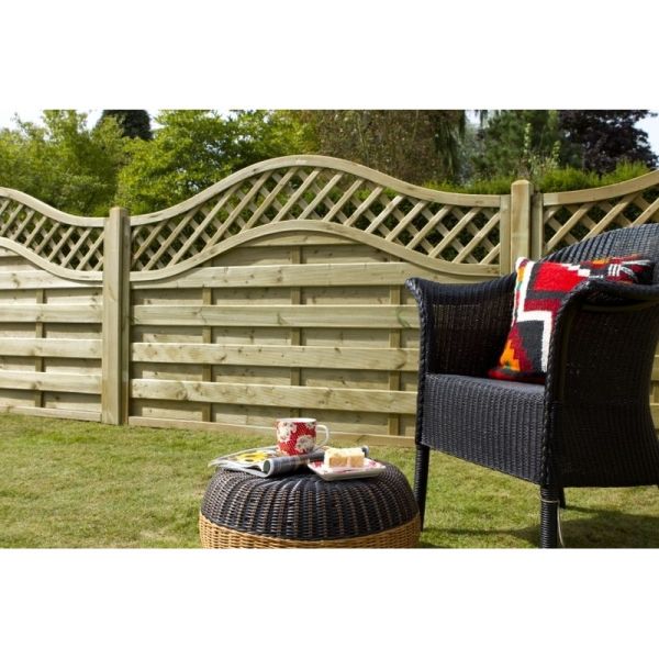 Pressure Treated Decorative Fence Panel - Europa Prague - 1800mm x 1500mm