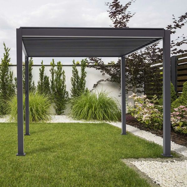 Proteus Aluminium Pergola - 3000mm Square - Slate Grey