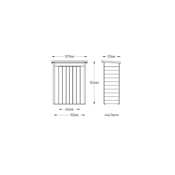Pressure Treated Pent Garden Store - 4'4