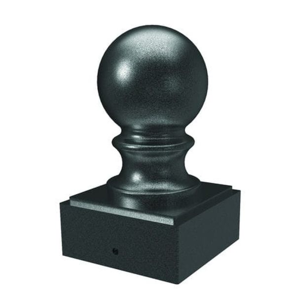 Steel Fortitude Fence Ball Post Cap - 50mm Black