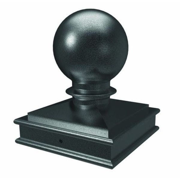 Steel Fortitude Fence Ball Post Cap - 75mm Black