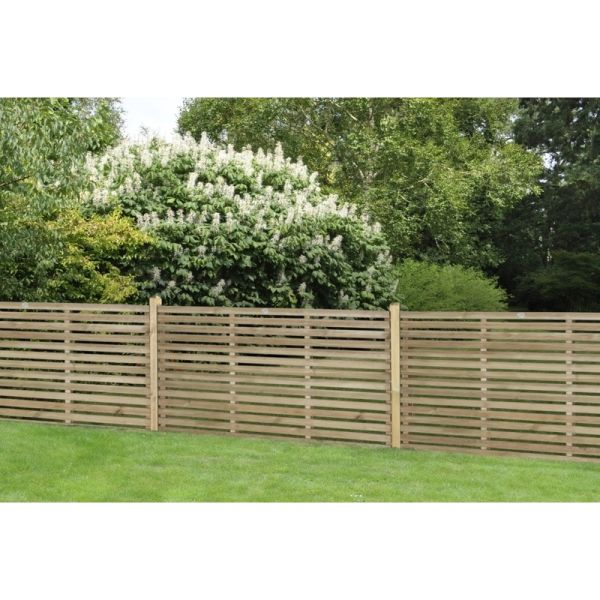 Pressure Treated Contemporary Slatted Fence Panel - 1800mm x 1800mm