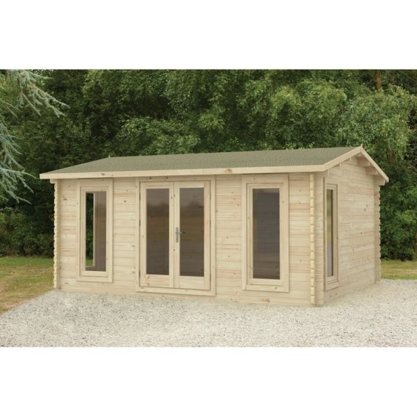 Rushock Log Cabin - 34kg Polyester Felt Plus Underlay Double Glazed - 5000mm x 4000mm