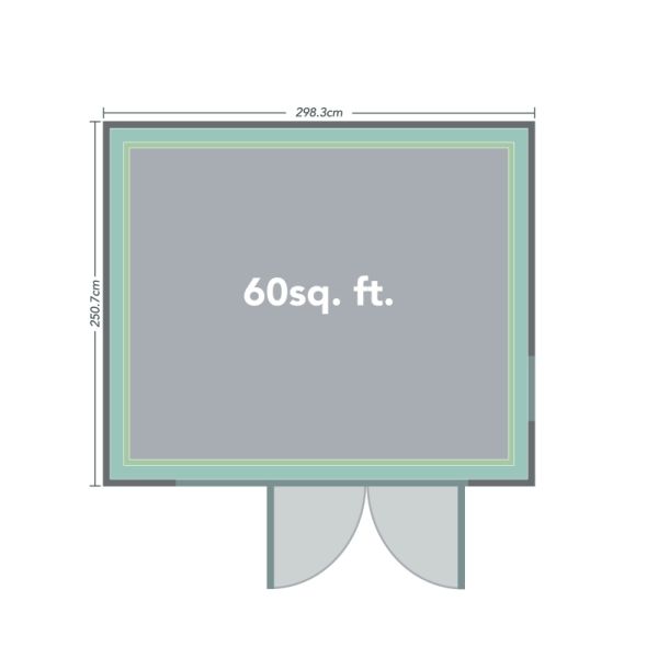 Forest Xtend Garden Building - Double Door - 2500mm x 2980mm x 2900mm