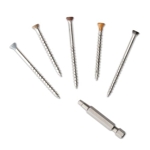 Composite Decking/Cladding Colour Coded Screw - 63mm Ash/Silver Birch - Pack of 50