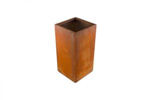 Corten Steel Tall Cube Planter - 400mm x 400mm x 800mm