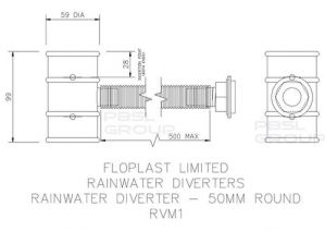 FloPlast Mini Gutter Rain Diverter - 50mm Black
