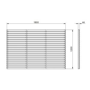 Pressure Treated Contemporary Slatted Fence Panel - 1800mm x 900mm