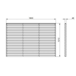 Pressure Treated Contemporary Double Slatted Fence Panel - 1800mm x 900mm