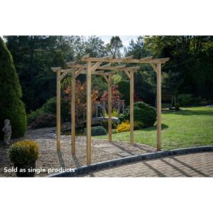 Wooden Garden Arch - Hanbury Flat Top