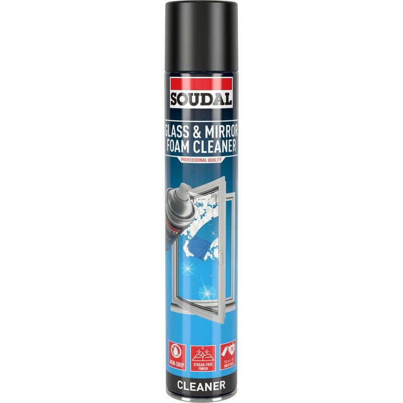 Soudal Glass & Mirror Aerosol Cleaner - White 750ml - Pack of 72