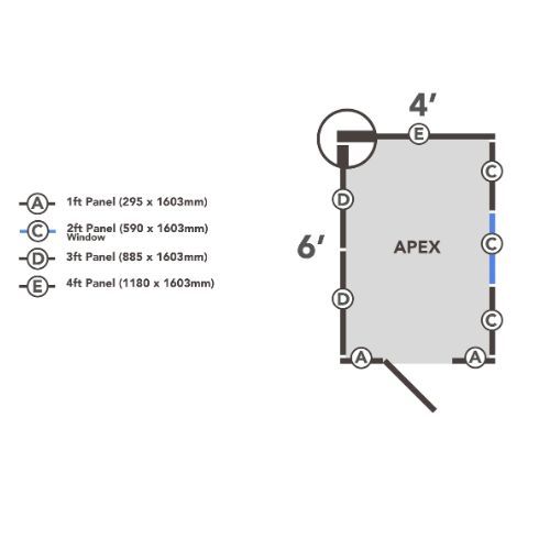 Forest Garden Apex Overlap Shed - 6' x 4'