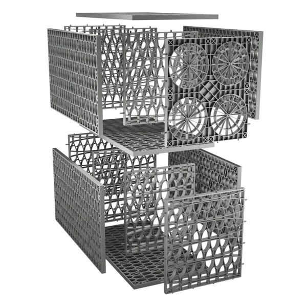 Rainsmart 24 Tonne Soakaway Crate Set Assembled with Silt Trap & Lid - 1 Cubic Metre Kit