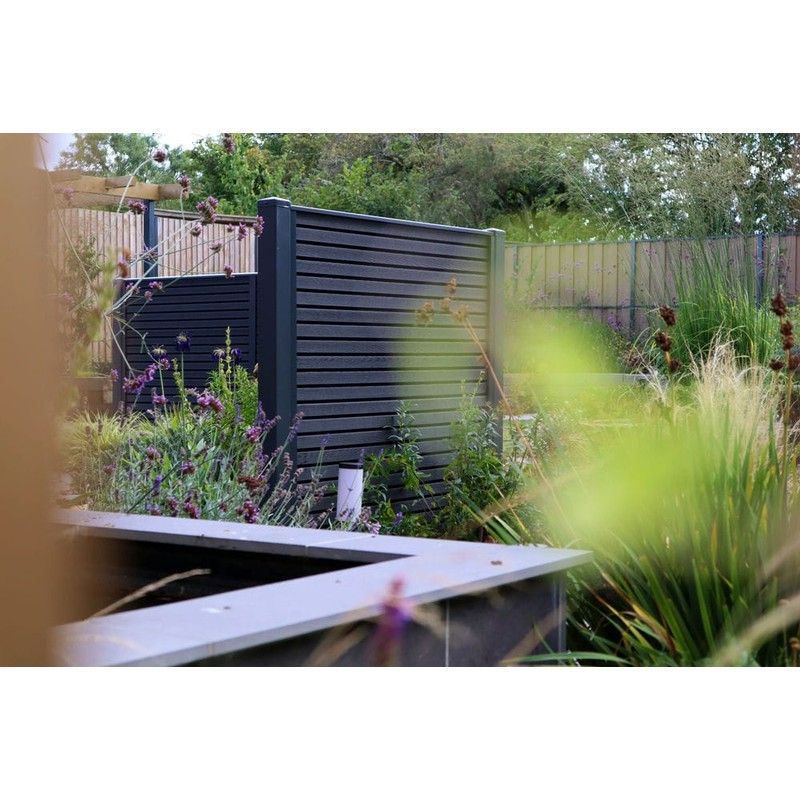 Durapost Urban Slatted Composite Fencing Board - 1830mm Grey - Pack of 2
