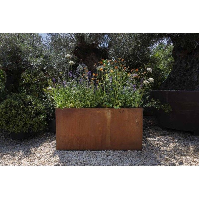 Corten Steel Tall Trough Planter - 1200mm x 300mm x 600mm