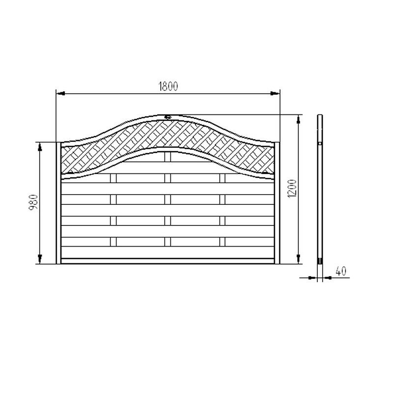 Pressure Treated Decorative Fence Panel - Europa Prague - 1800mm x 1500mm