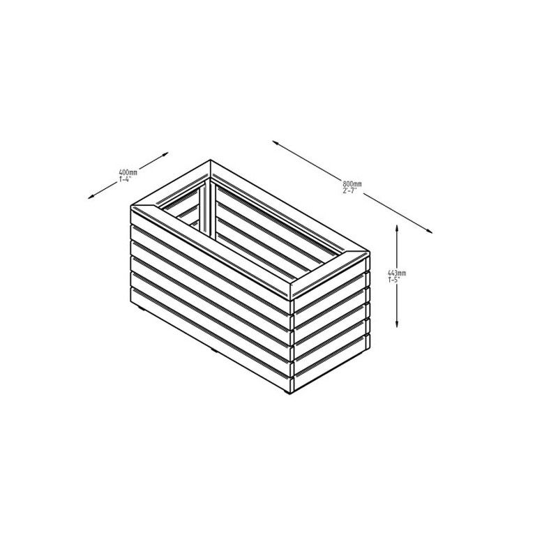 Rectangular Wooden Planter - 800mm x 400mm