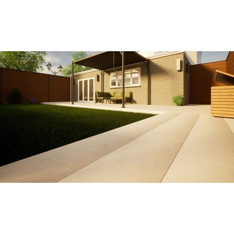 Limestone Paving - 600mm x 400mm x 25mm Jura Beige