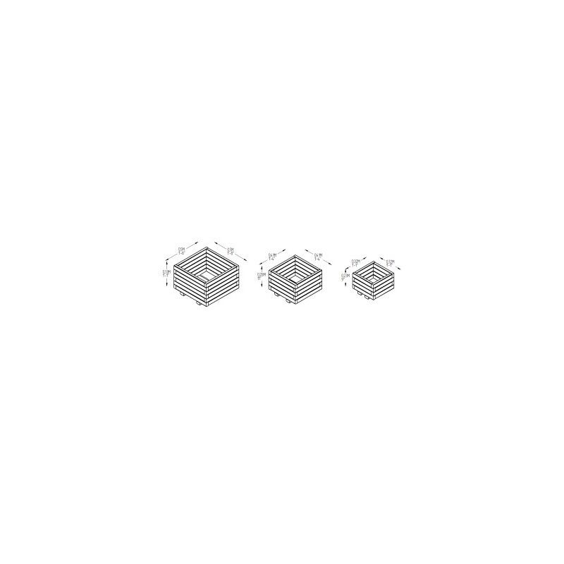 Kendal Square Wooden Planter - Set Of 3