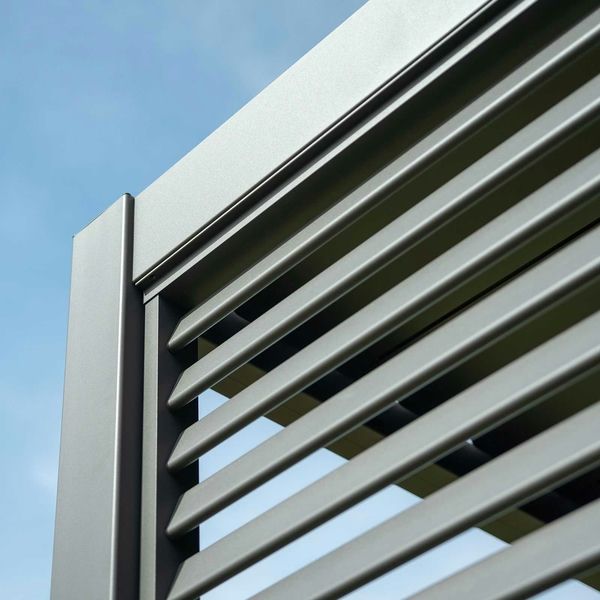 Proteus Slate Grey Aluminium Pergola 1330mm Louvre Panel For 4m Side