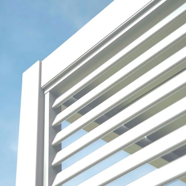 Proteus Pebble Grey Aluminium Pergola 1330mm Louvre Panel For 4m Side