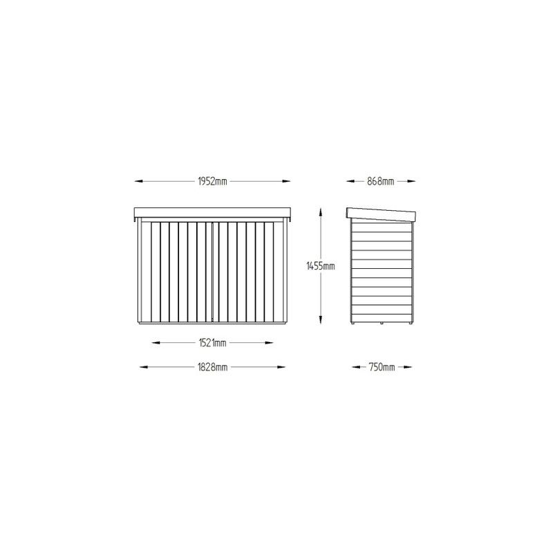Pressure Treated Pent Large Outdoor Store - 4'9