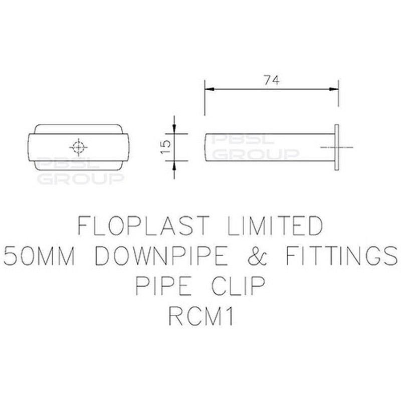 FloPlast Mini Gutter Downpipe Clip - 50mm Black