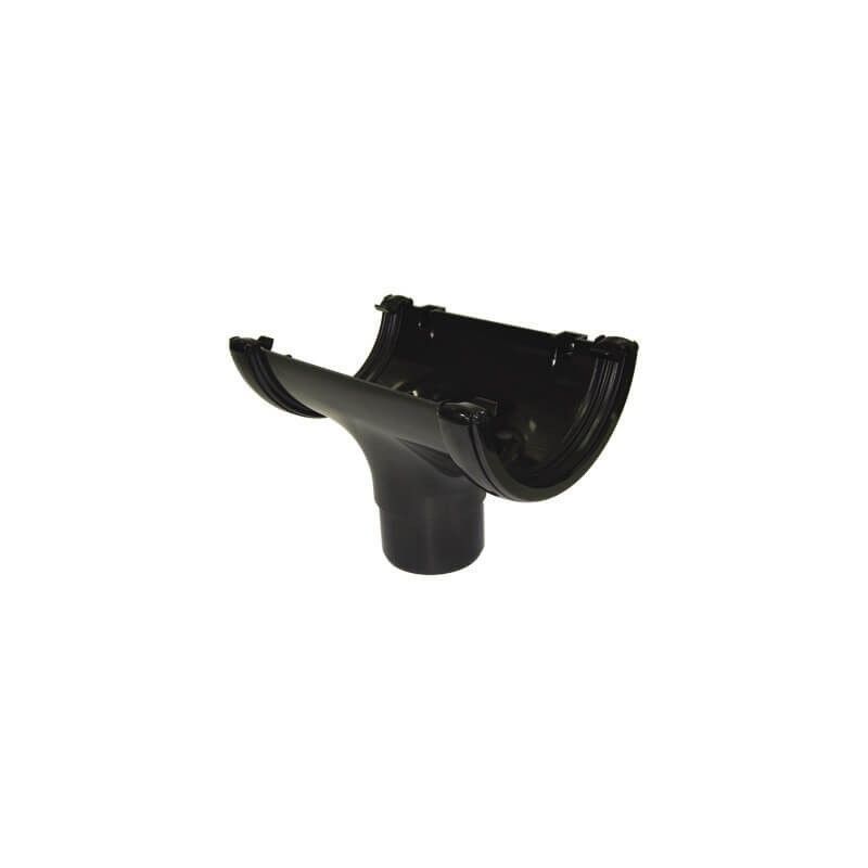 FloPlast Mini Gutter Running Outlet - 76mm Black