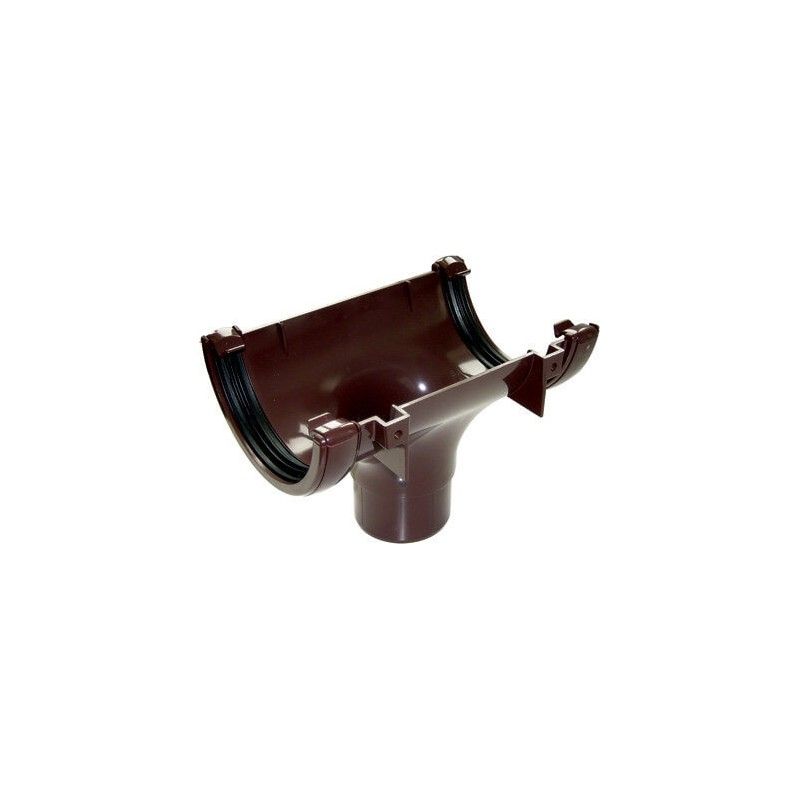 FloPlast Mini Gutter Running Outlet - 76mm Brown