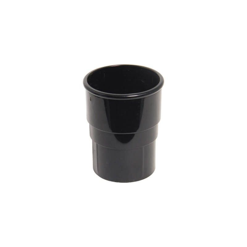 FloPlast Mini Gutter Downpipe Socket - 50mm Black - Pack of 2