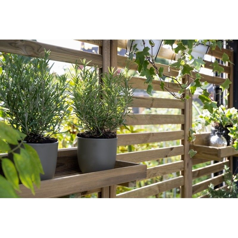 Slatted Wall Planter - 2 Shelf