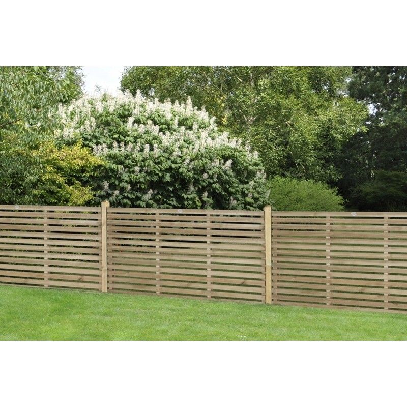 Pressure Treated Contemporary Slatted Fence Panel - 1800mm x 1800mm