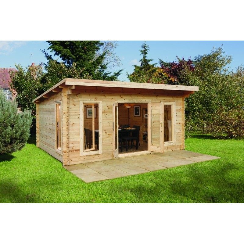 Mendip Log Cabin - 24kg Polyester Felt Plus Underlay Double Glazed - 5000mm x 4000mm