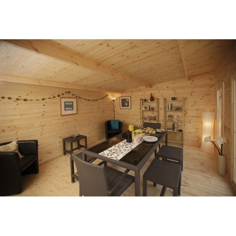 Mendip Log Cabin - 34kg Polyester Felt Plus Underlay Double Glazed - 5000mm x 4000mm