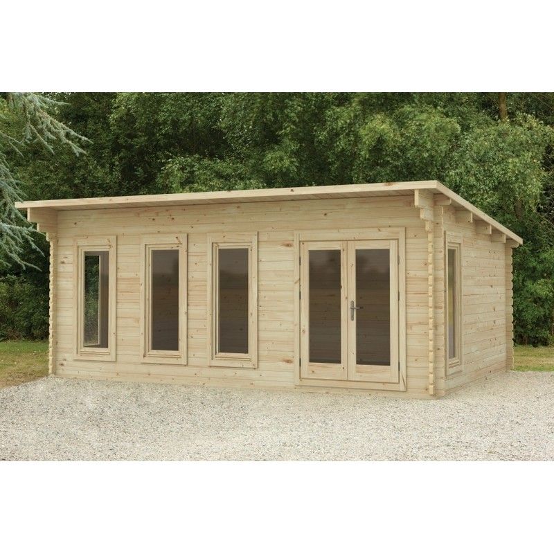 Wolverley Log Cabin - 34kg Polyester Felt Plus Underlay Double Glazed - 6000mm x 4000mm