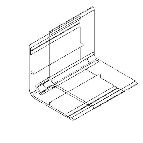 Aluminium Cladding Two Part Internal Corner - 2825mm Natural Oak