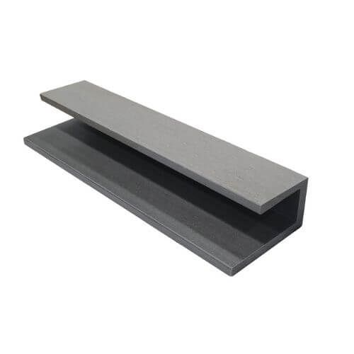 Standard Composite Panel Cladding J Trim - 3.6m x 40mm Grey