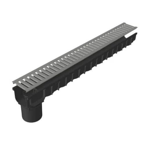 DekDrain Channel Slot Drain Kit - 2x End Caps, 1x Leaf Guard, 1x Sump Unit & Fixings