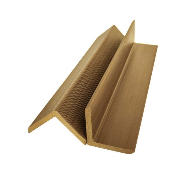 Standard Slatted Composite Cladding Angle Trim - 50mm x 3.6mtr Teak Edge Seal